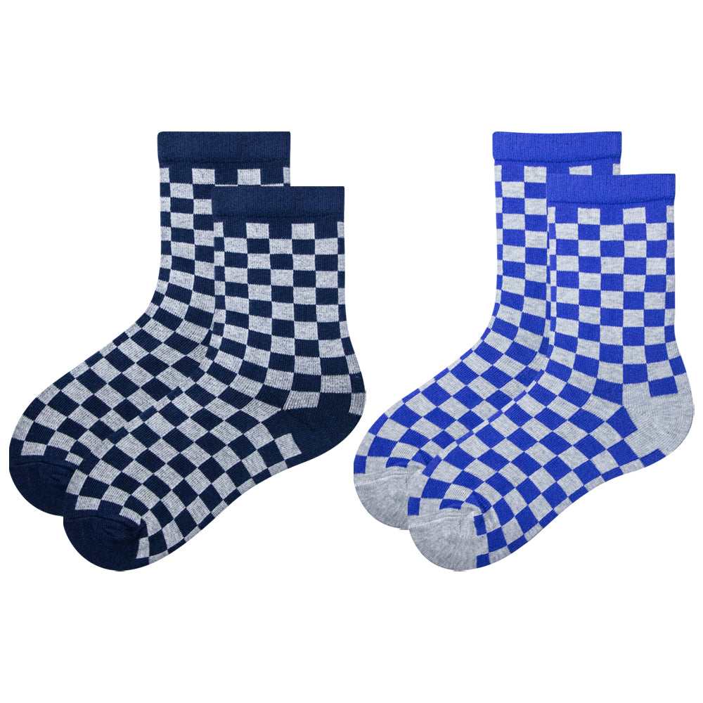 Pack of 2 - Boys Checkered Crew Socks