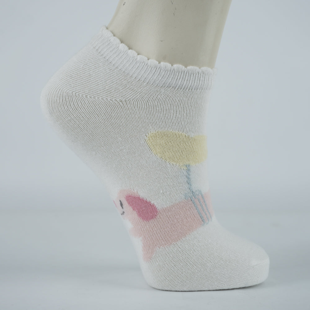 Girls' Puppy Print Ankle Socks