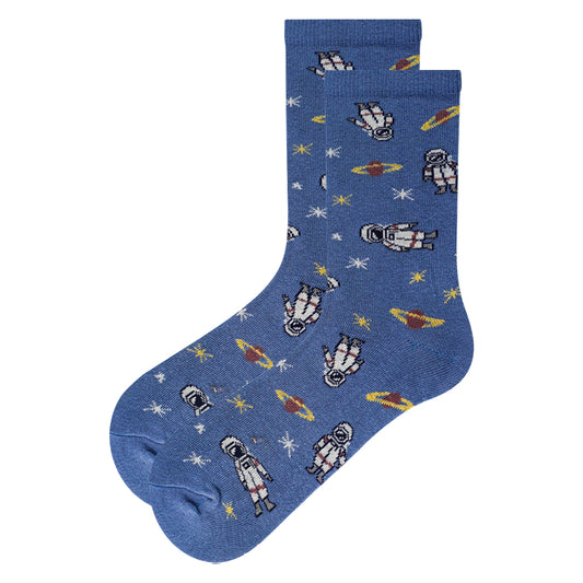 Boys Astronaut Print Crew Socks