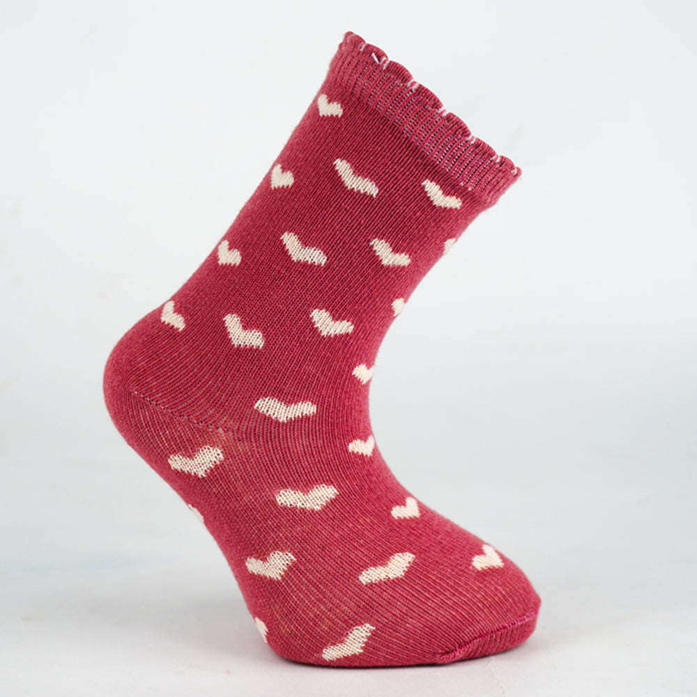 Adorable Heart-Print Baby Girl Socks