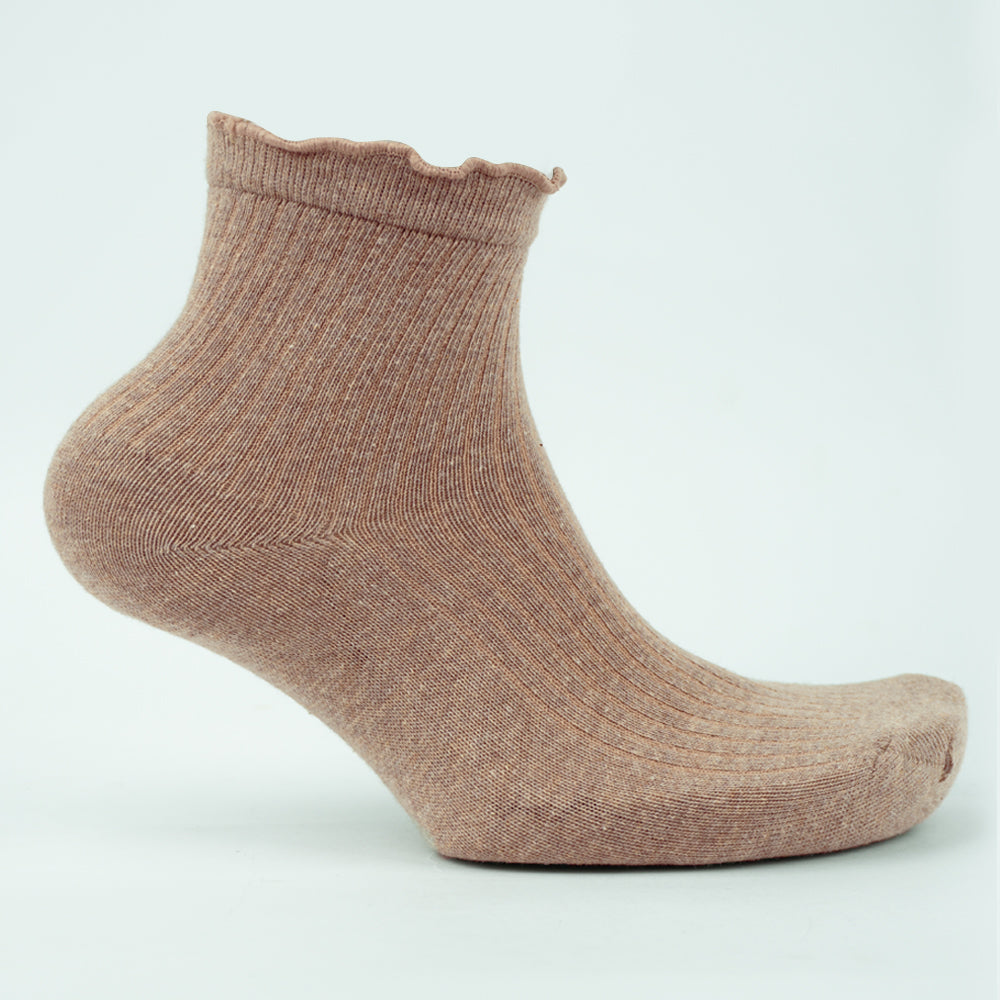 Women Trim Ribbed Ankle Socks