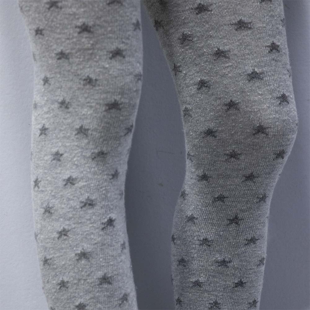 Girls Grey Star Print Tights  (CJ)