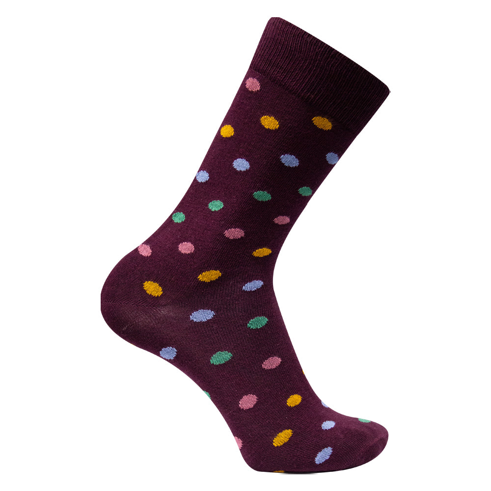 Men Colorful Polka Dot Dress Socks