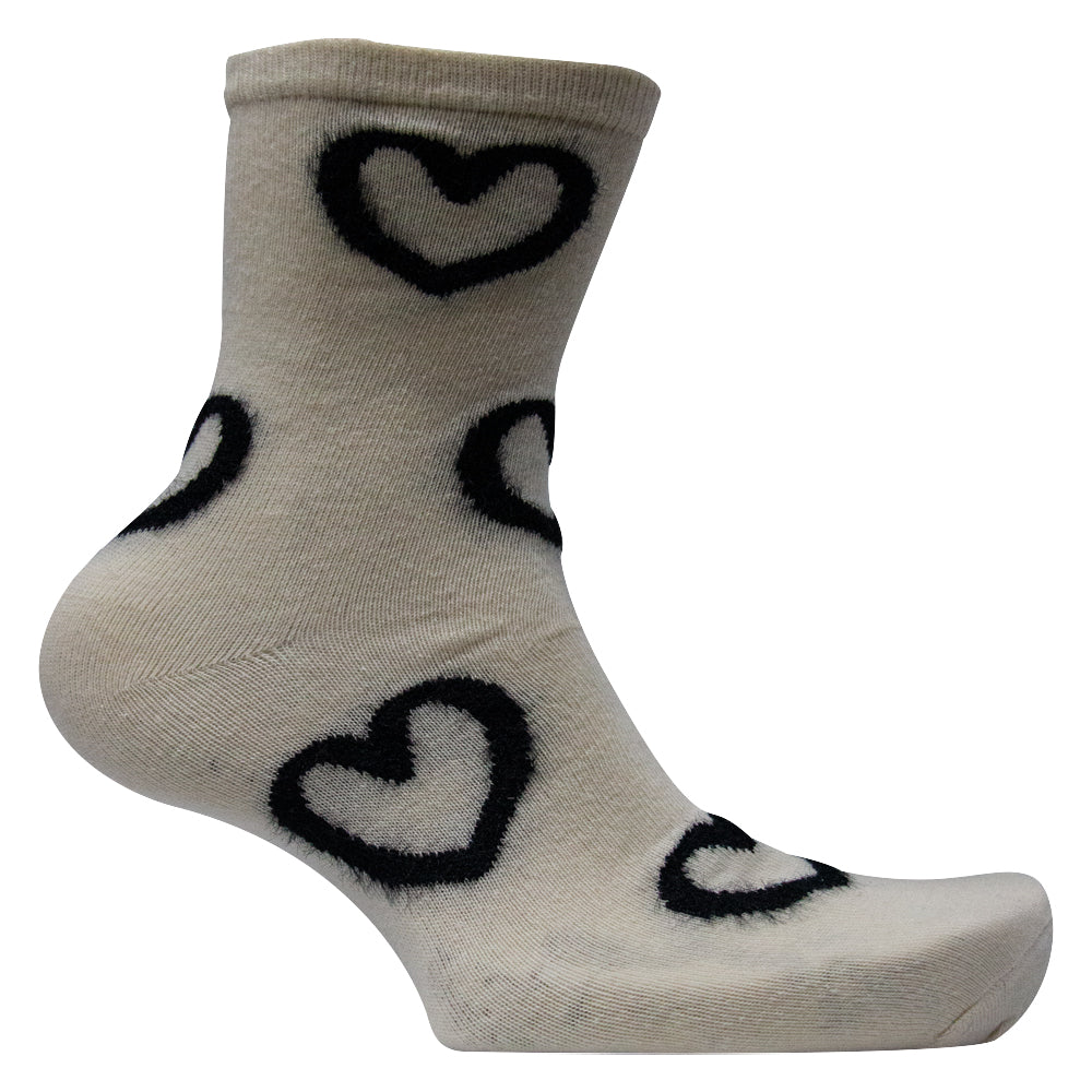 Women Cute Heart Print Crew Socks