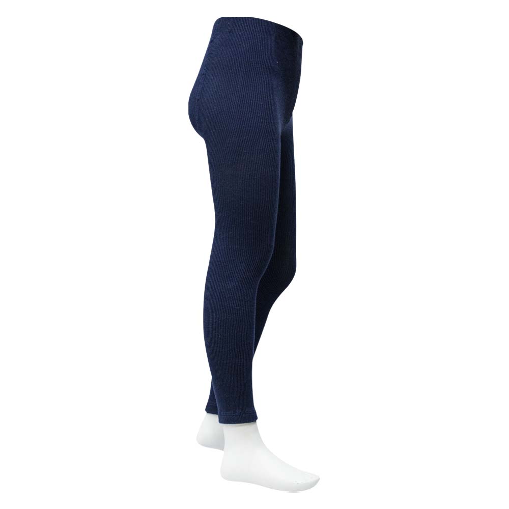 Girls Dark Blue Ribbed Leggings (OT)