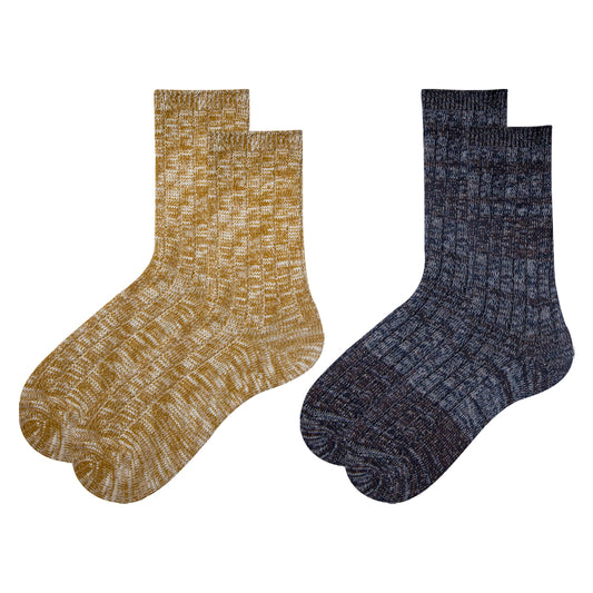 Pack of 2 - Men’s Ribbed Cotton Blend Socks