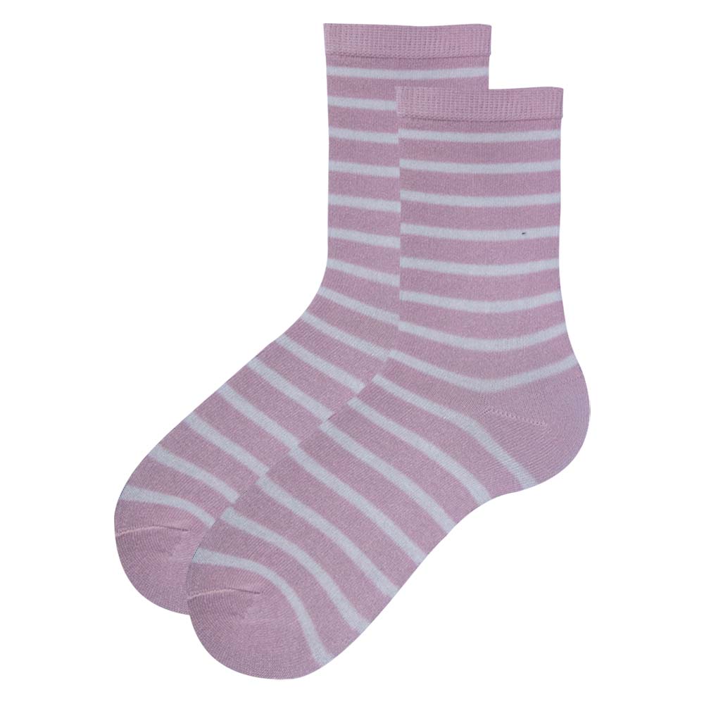Pack of 3 - Girls Polka Dot , Heart Design & Striped Print Crew Socks