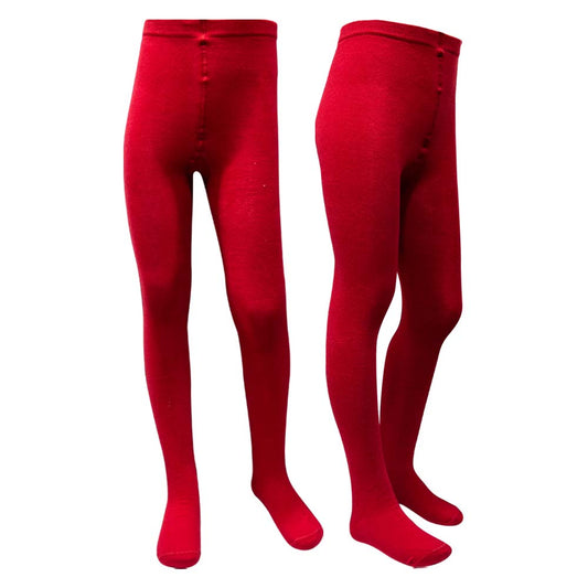 Girl Cozy Comfort Plain Red Tights (SF)
