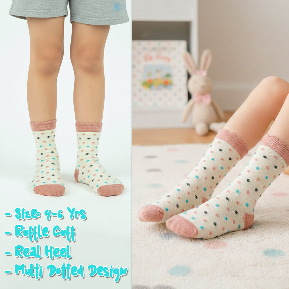 Ruffle-Trim Polka Dot Socks for Girls