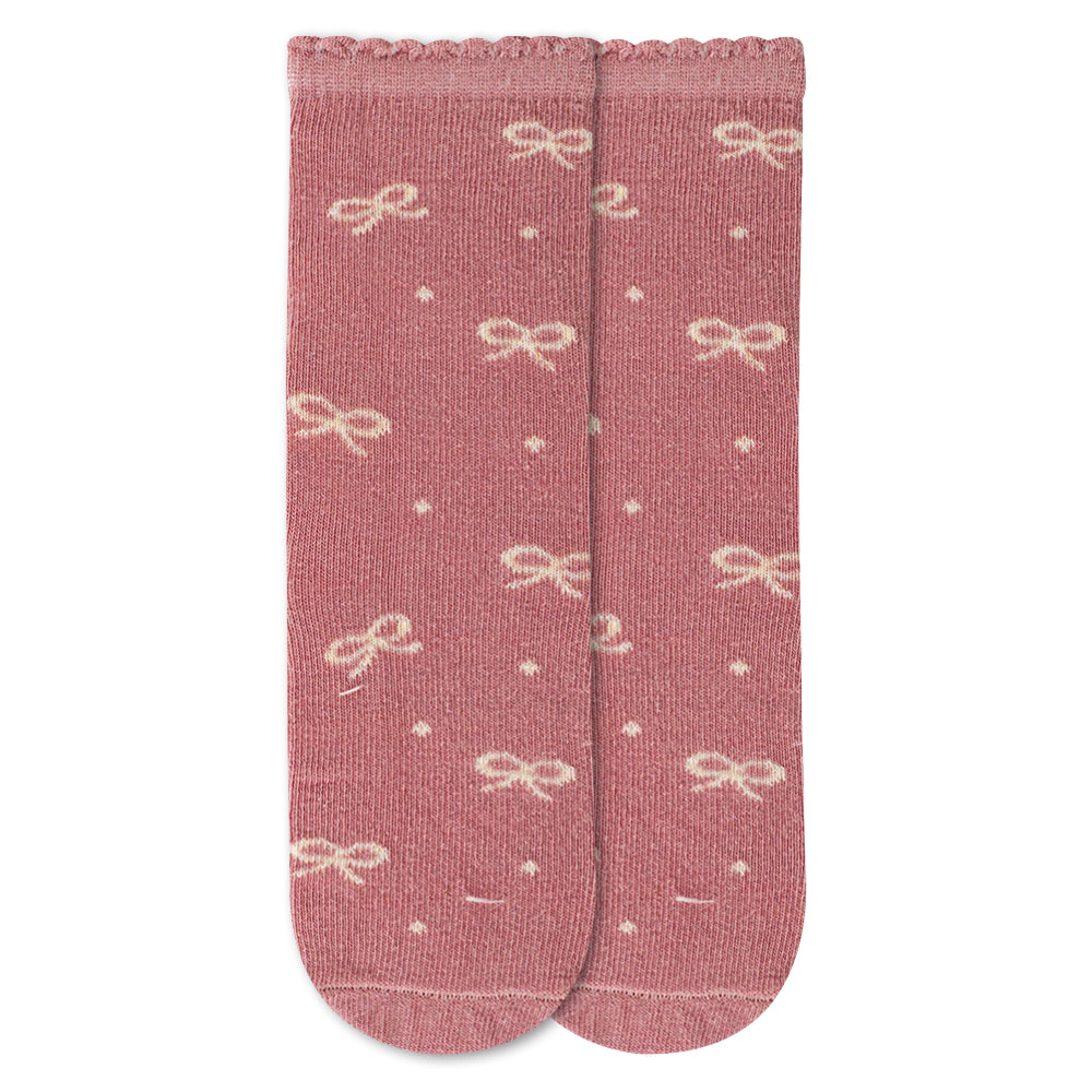 Girls Bow-Print Ankle Socks