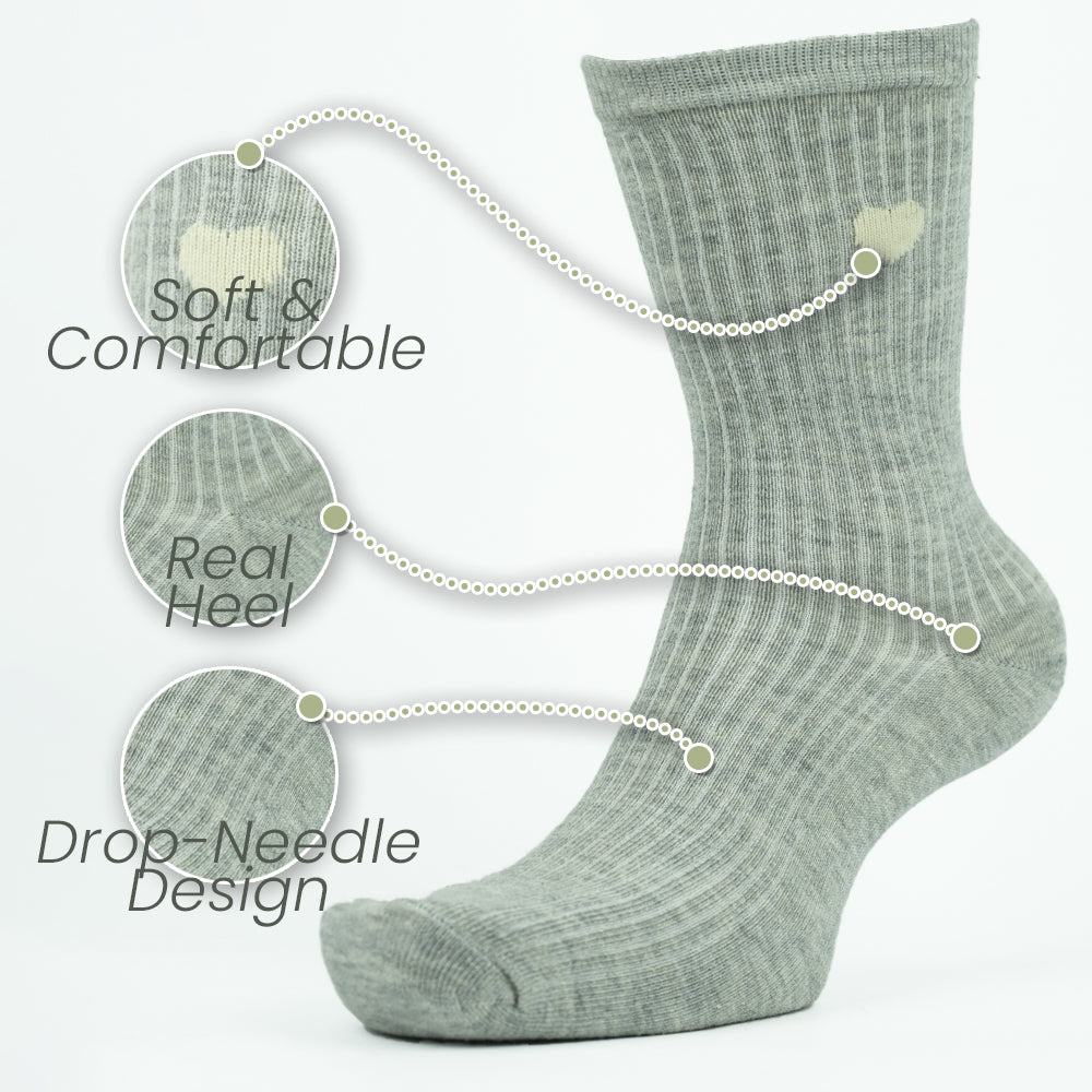 Cozy Heart Crew Socks
