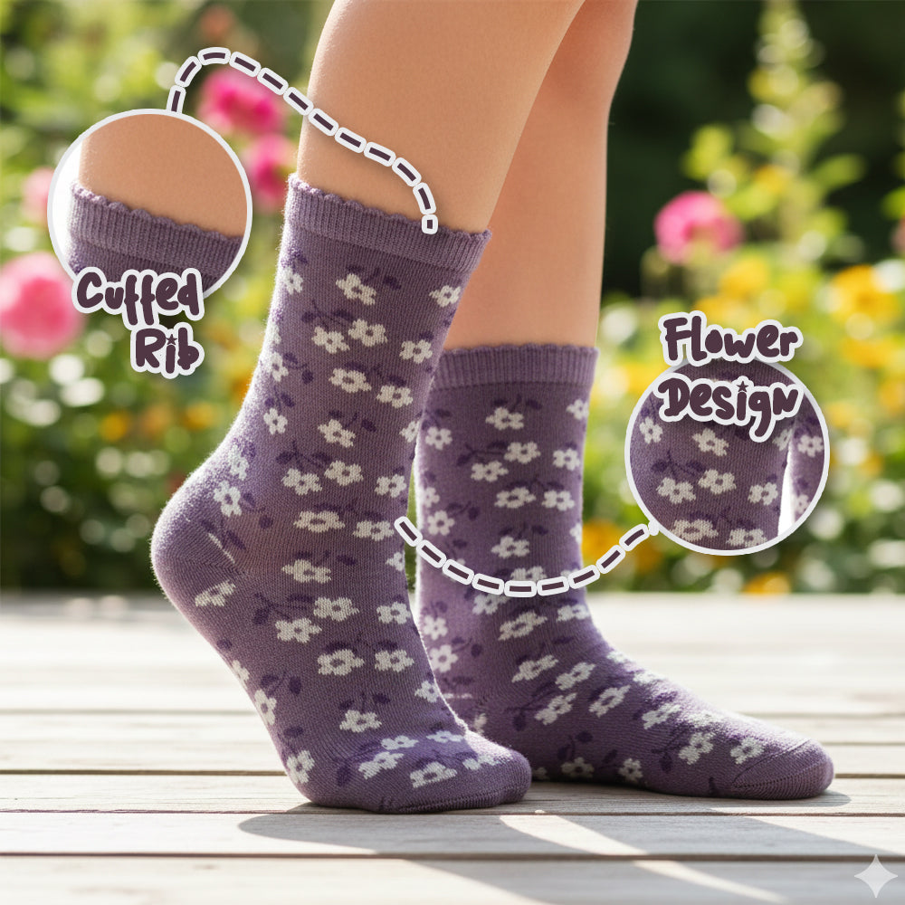 Floral Print Comfort Socks