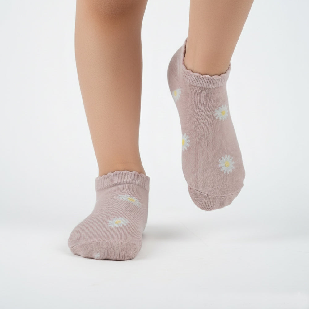Girls Flower Print Ankle Socks