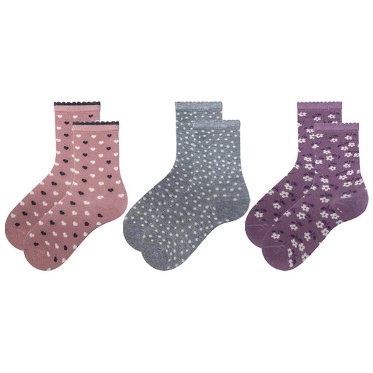 Pack of 3 -  Girls Crew Socks