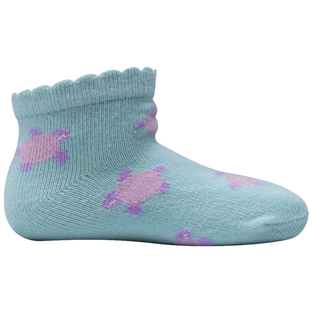 Aqua Turtle Baby Girl Socks