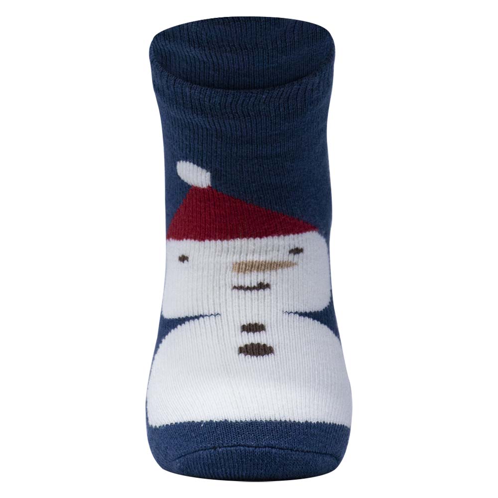 Festive Snowman Grip Socks for Kids Unisex