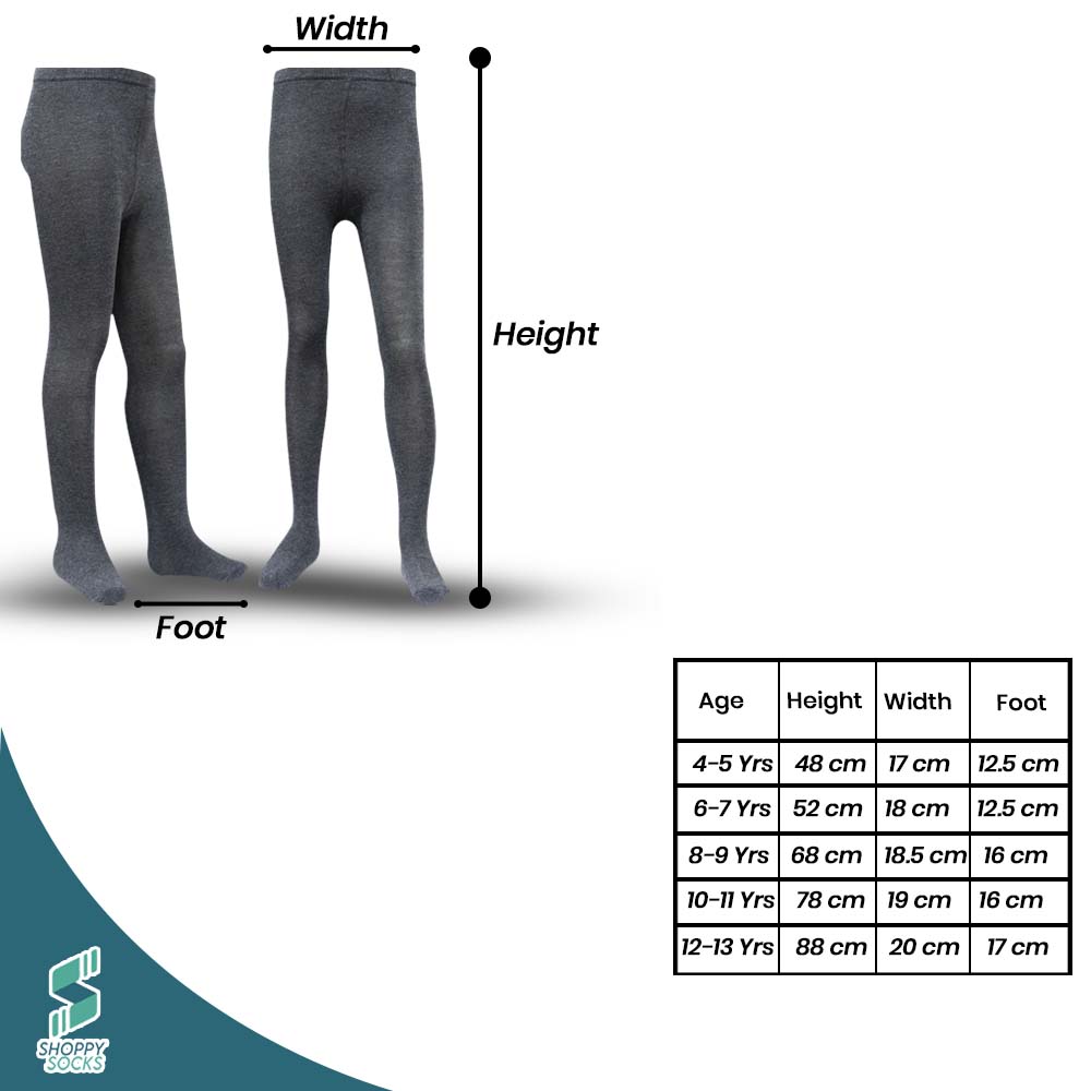 Plain Dark Grey Girls Tights (SF)