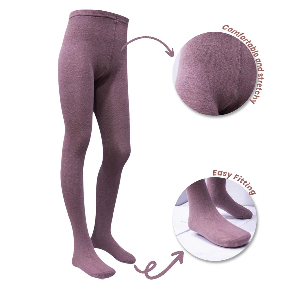 Cozy Knit Texture Premium Purple Girls Tights (SF)