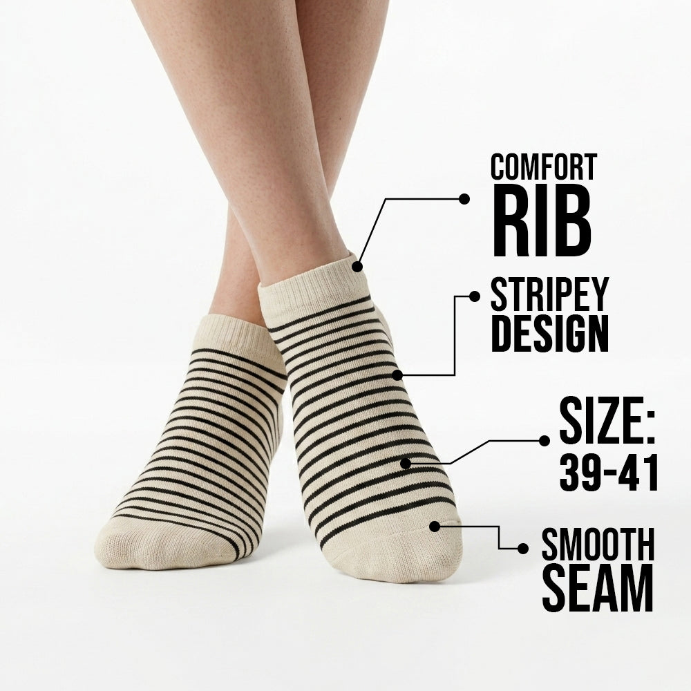 Minimalist Striped Women Ankle Socks