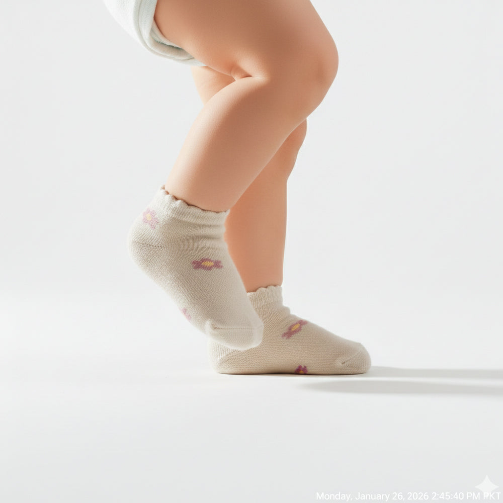 Sweet Floral Print Baby Girl Socks