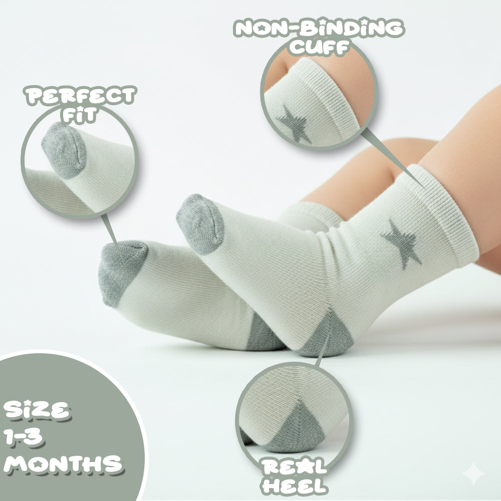 Star Print Crew Baby Girls Socks