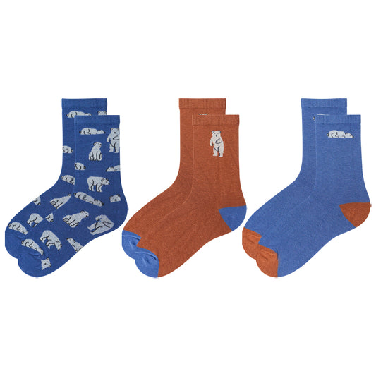Polar Bear Print Boys Crew Socks