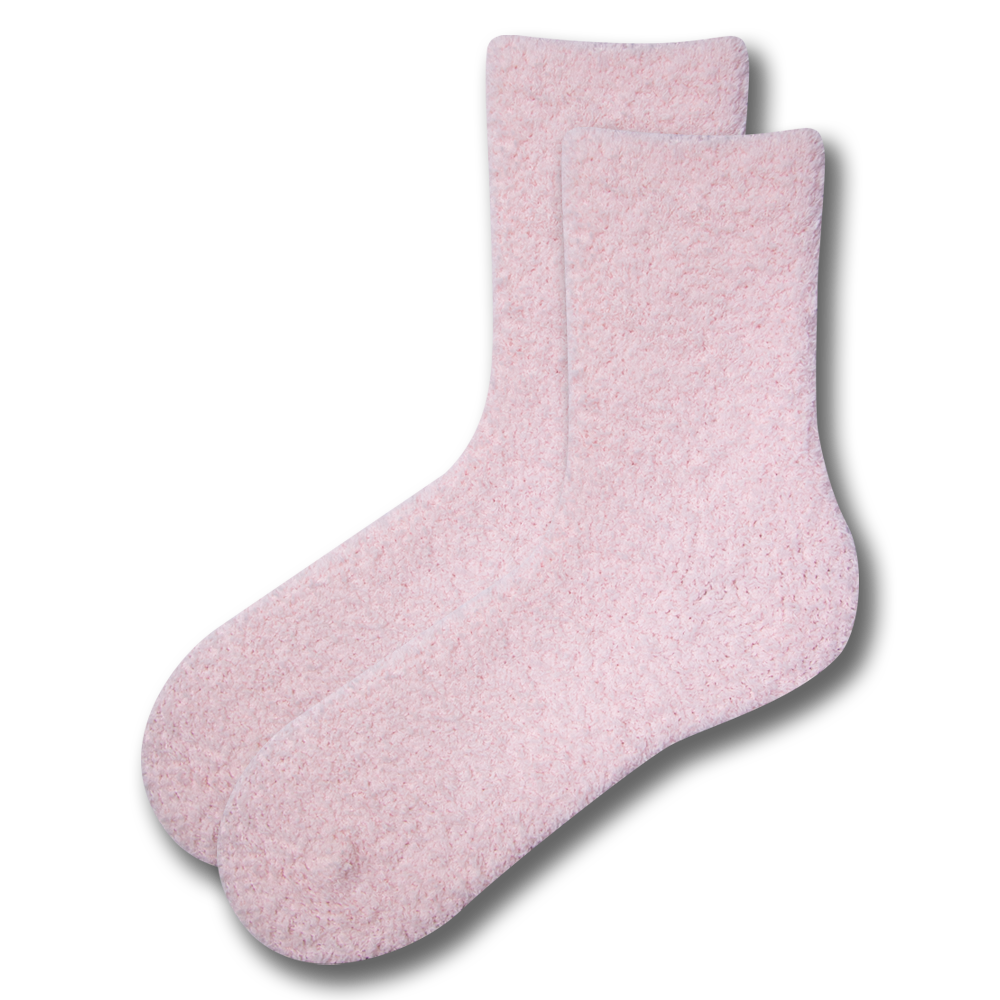 Baby Pink Cozy Women Plush Comfort Socks