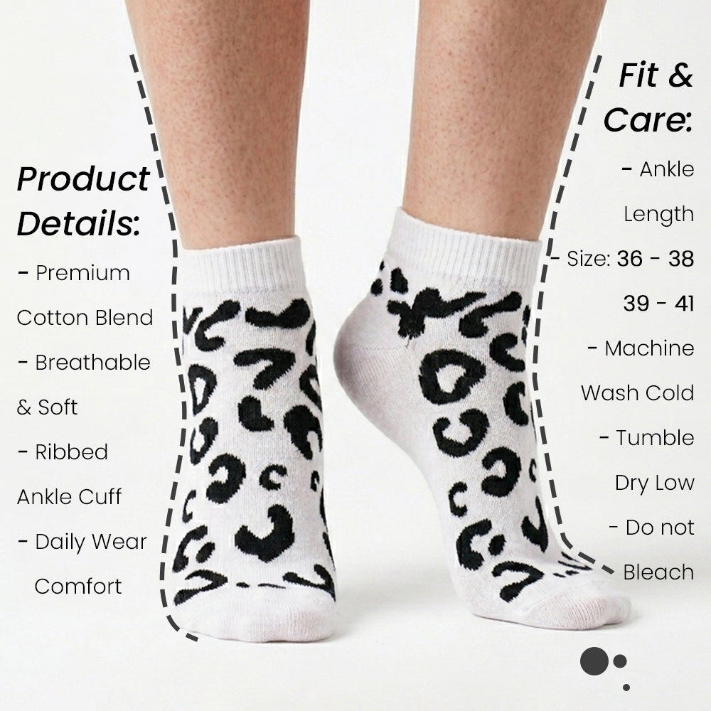 Women Leopard Print Ankle Socks