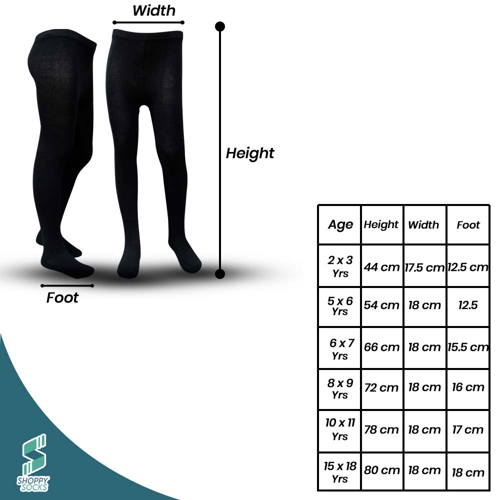 Girls Plain Black Tights (SF)