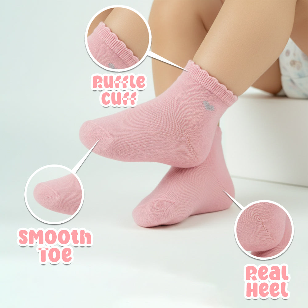 Baby Girl Socks with Silver Lurex Heart