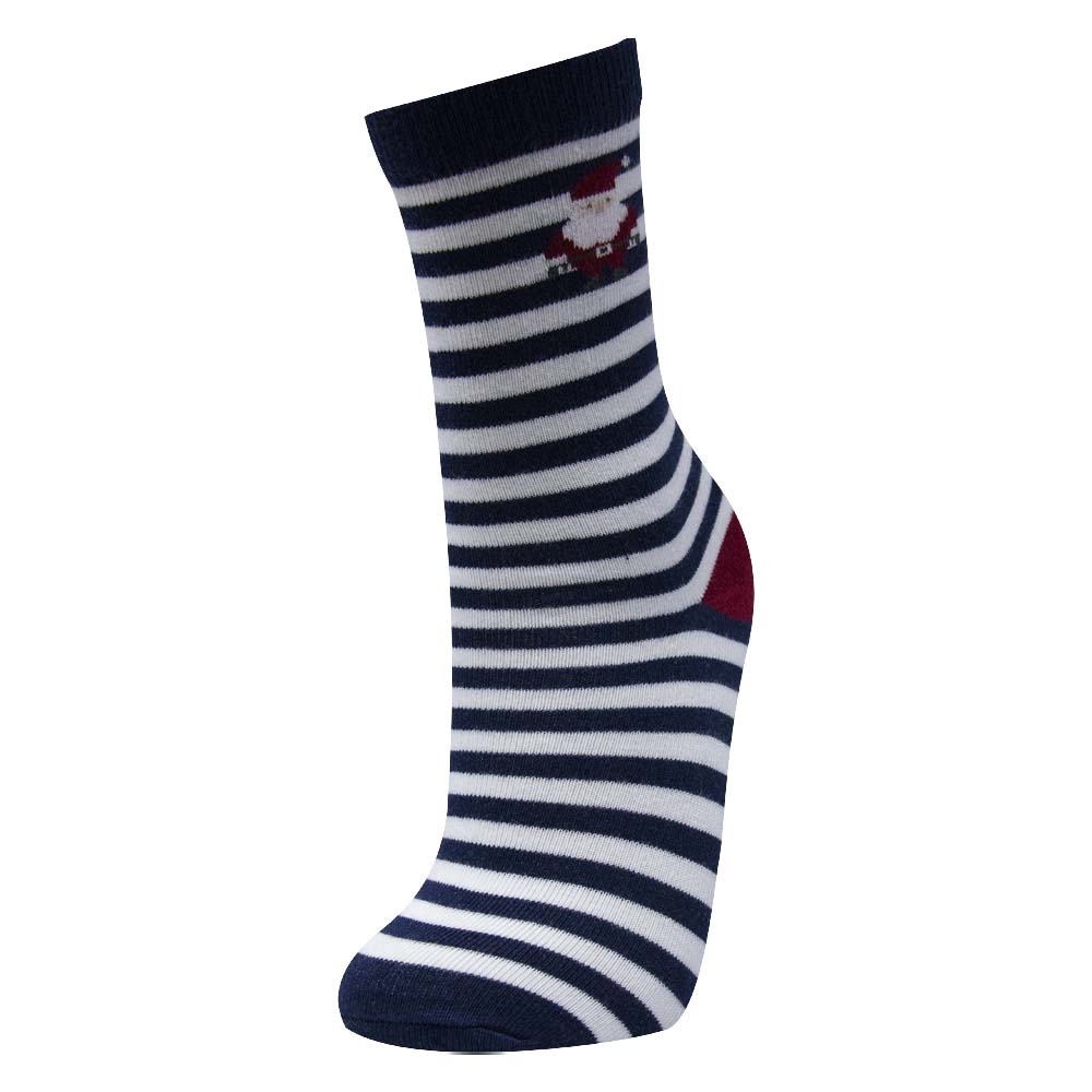 Stripes & Whimsical Deer Pattern Kids Unisex Crew Sock