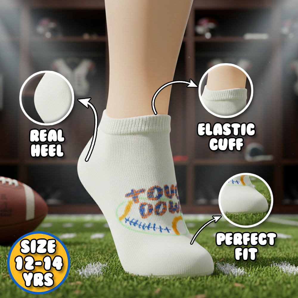 Boys "Touchdown" Print Ankle Socks