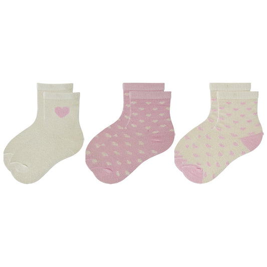 Girls Tiny Hearts Cotton Ankle Socks