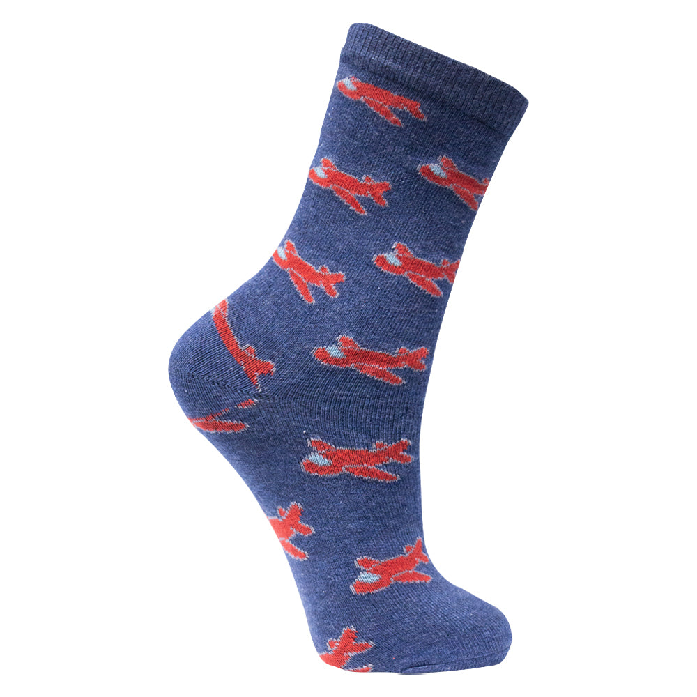 Pack of 2 - Boys Tractor & Airplane Fun Socks