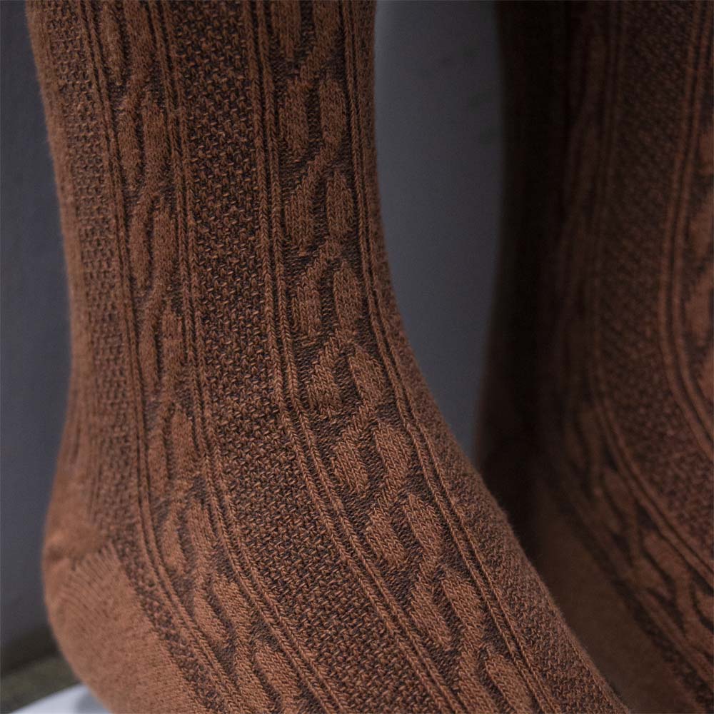 Cozy Cable Knit Bronze Girls Tights (OT)