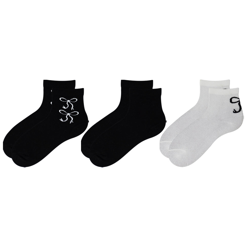 Women Bow Print Ankle Socks