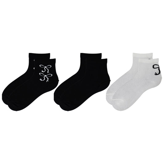 Women Bow Print Ankle Socks
