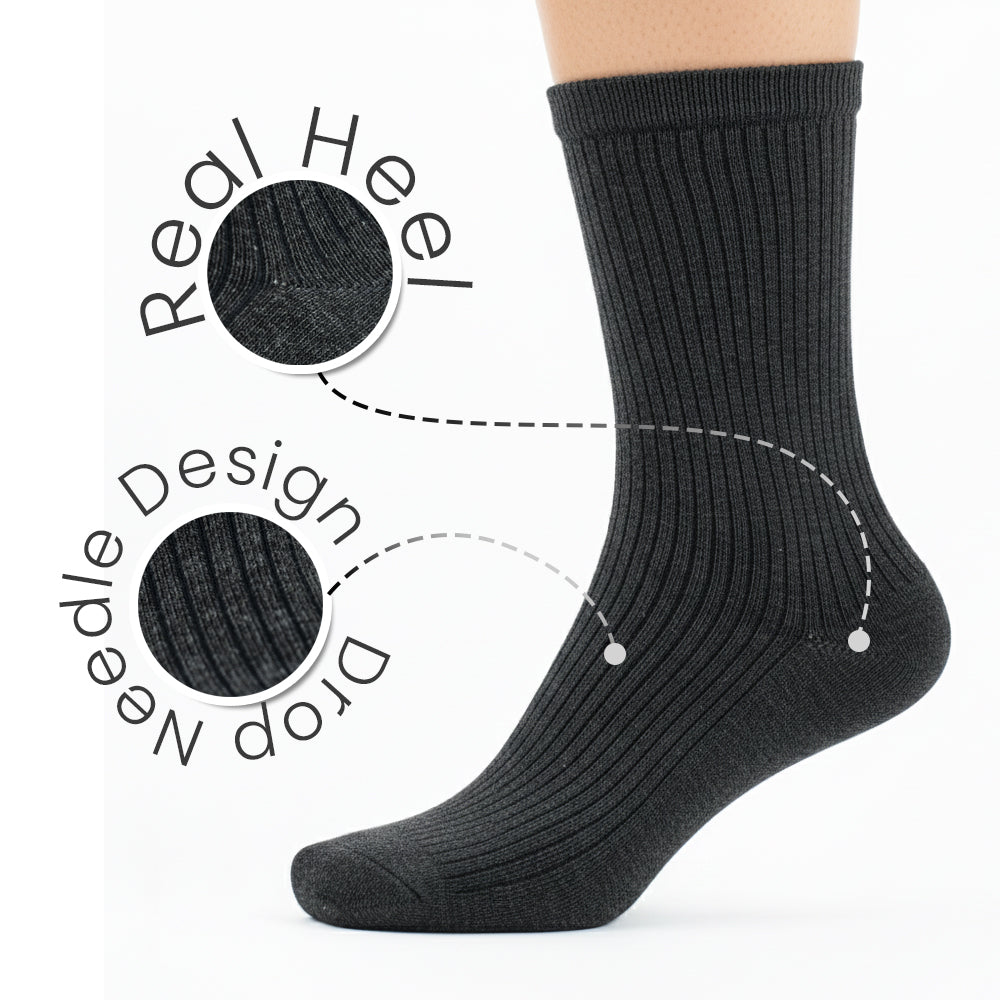 Women Ribbed Cotton Crew Socks