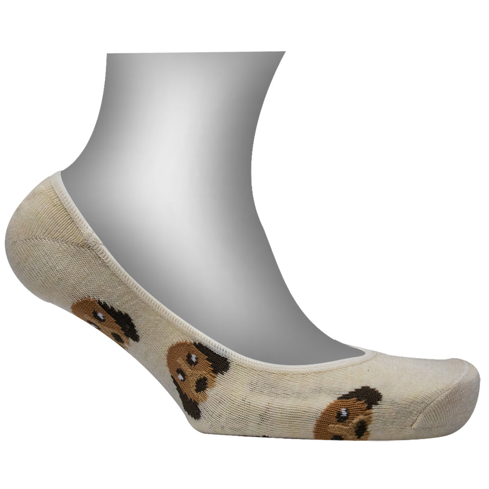 Women No-Show Socks with Cute Dog Print
