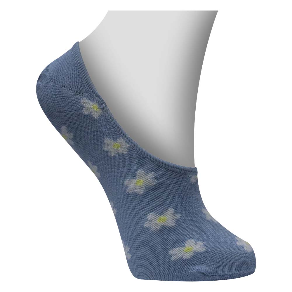 Girl's No show Blue color With Flower print Socks