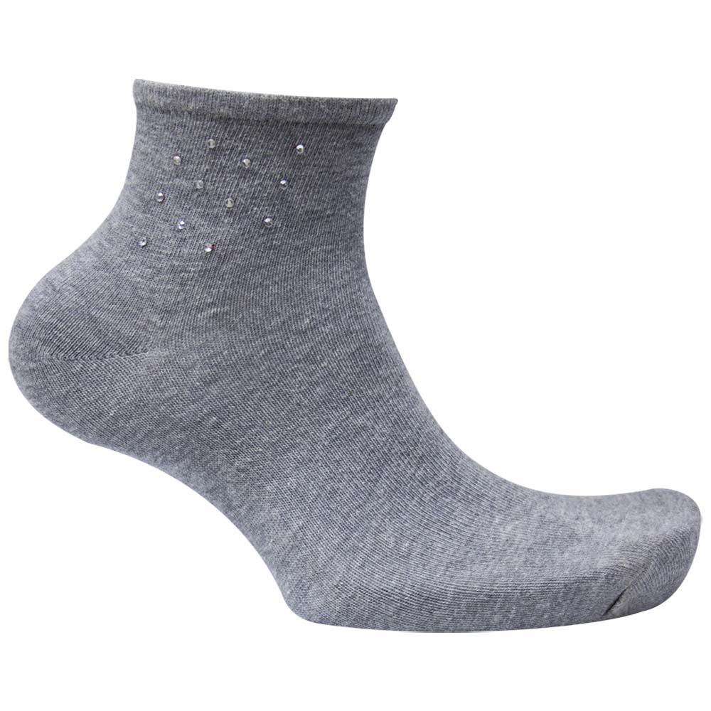 Women Crystal Embellished Ankle Socks