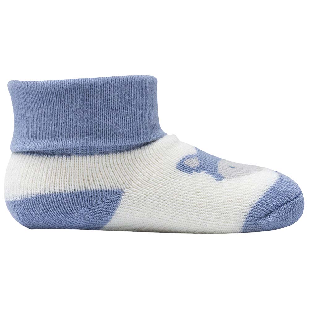 Blue & White Fox Baby Boy Socks