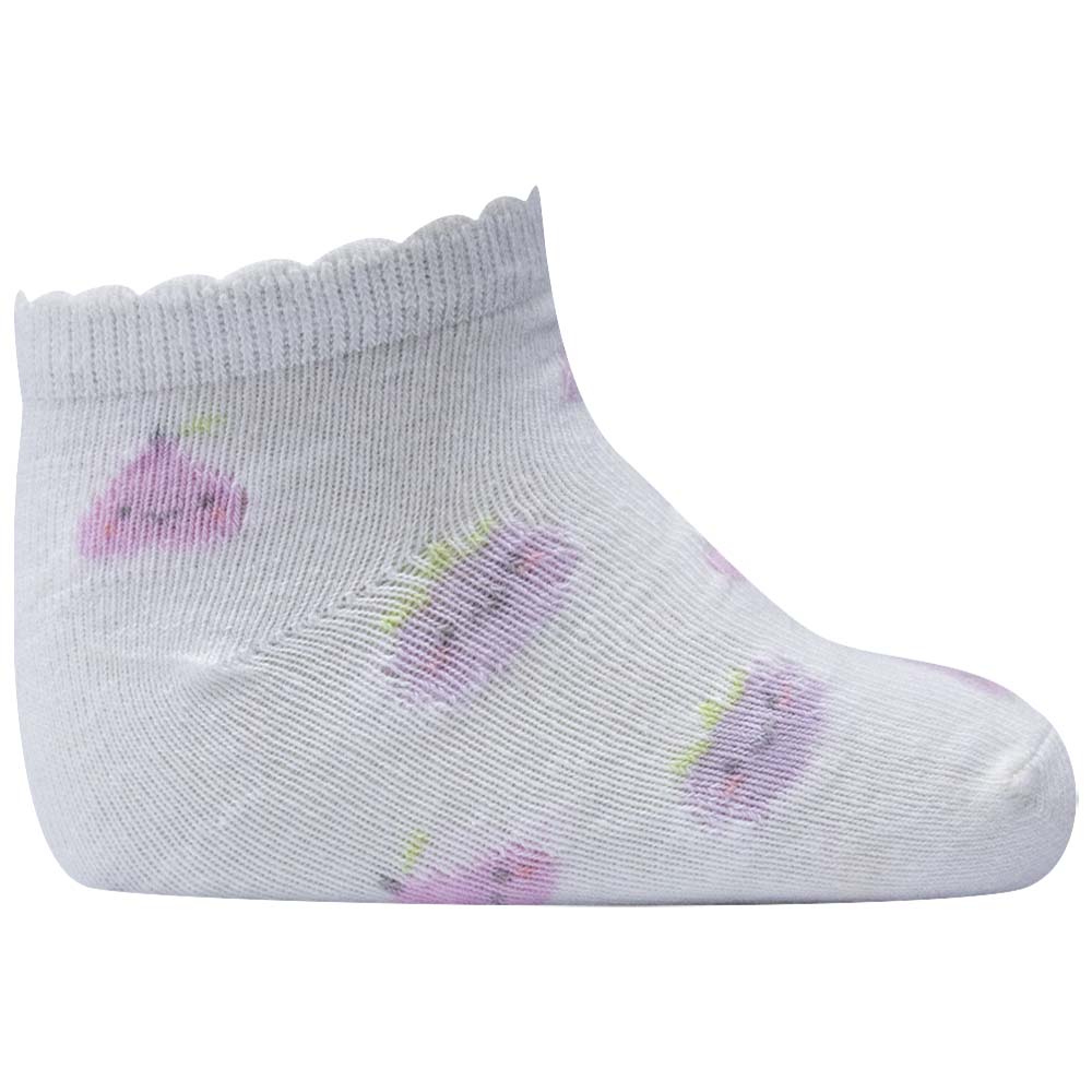 Cute Grapes & Pear Print Baby Girl Ankle Socks