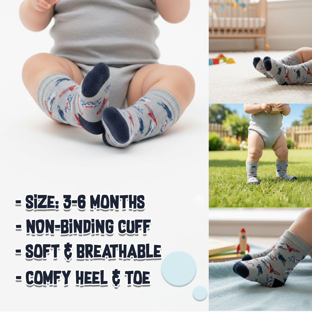 Rocket & Space Adventure Baby Boy Socks