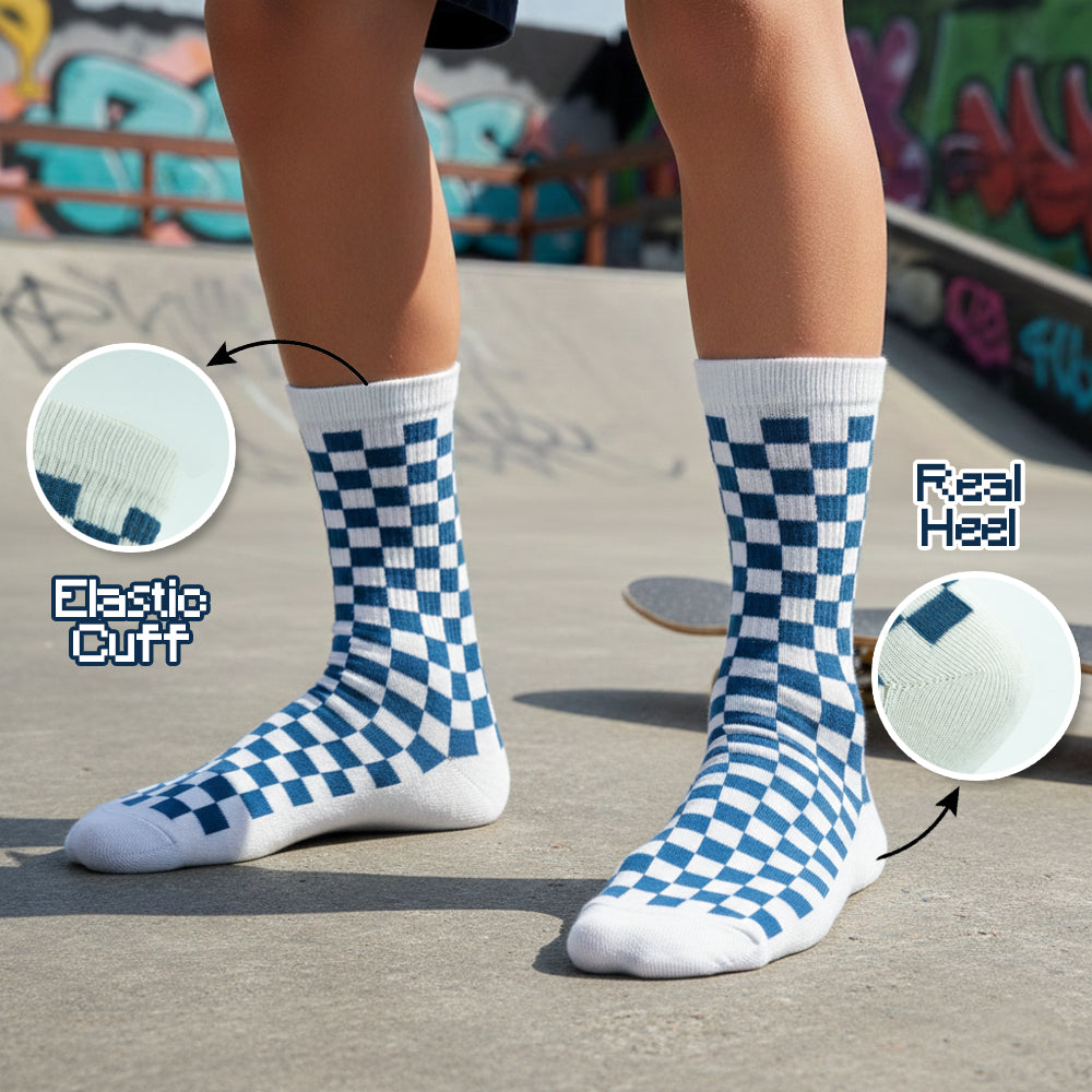 Boys Checkerboard Crew Socks