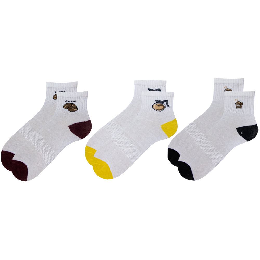 Women Fun & Cute Coffee Design Ankle Socks