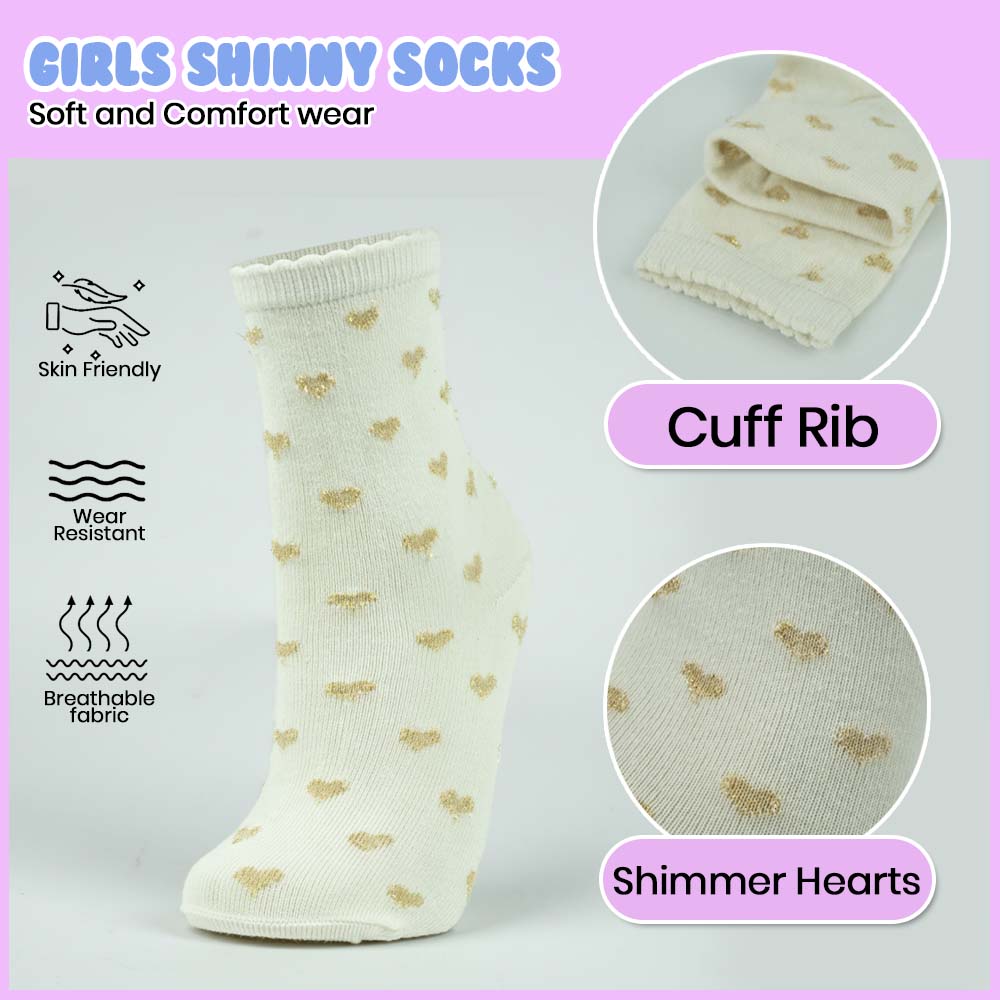Girls Lurix  Heart Print Socks