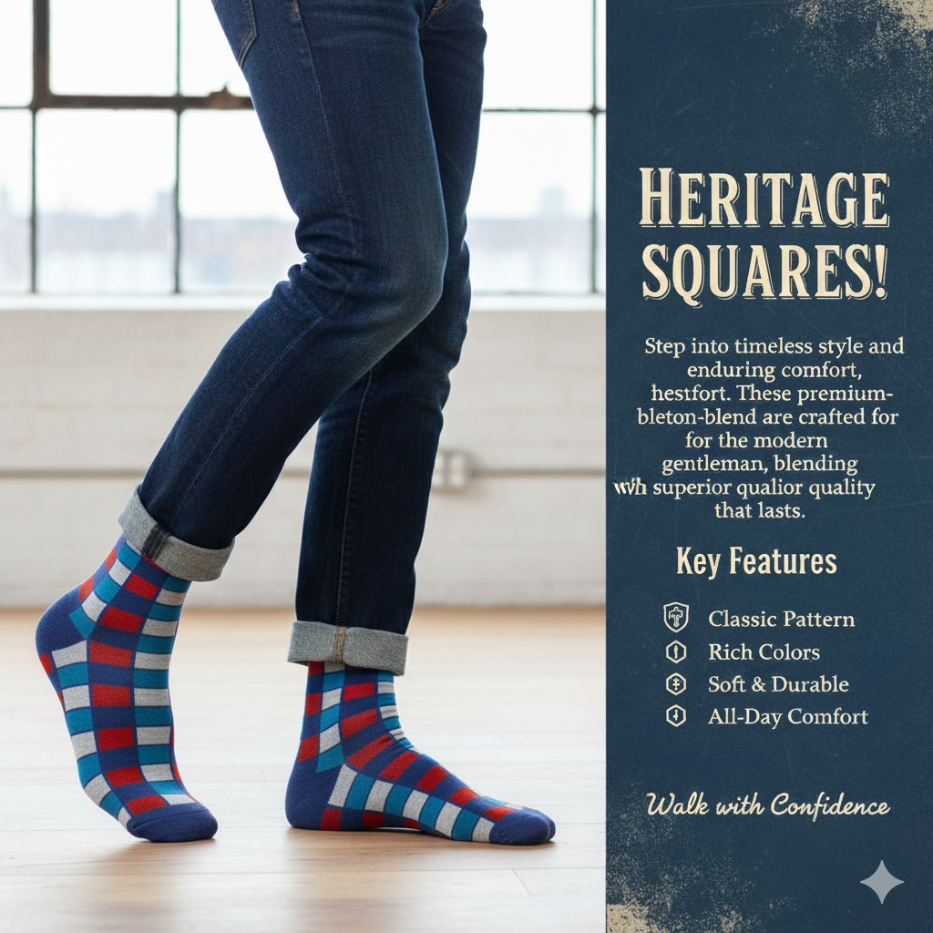 Men Checkered print Crew Socks