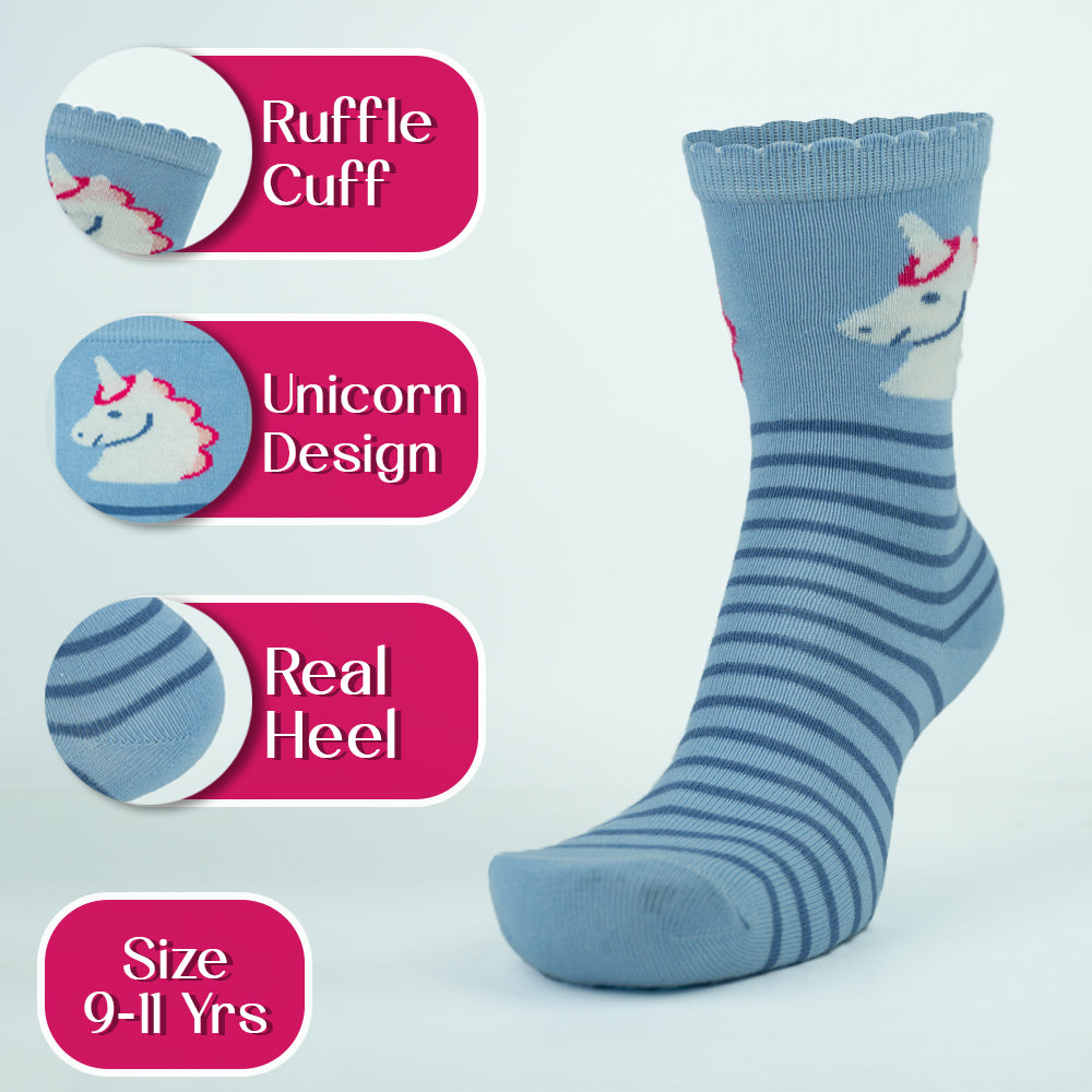 Magical Unicorn Girls' Crew Socks