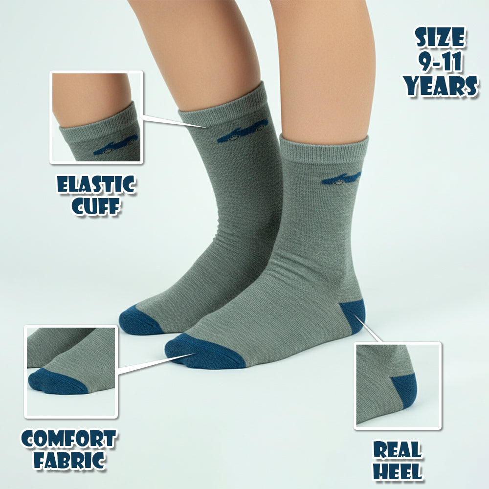 Boys' Car Pattern Crew Socks